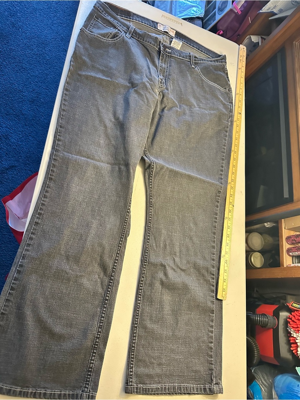 Vintage Levi's Bootcut Gray/Washed Black Denim Jeans Sz 18W